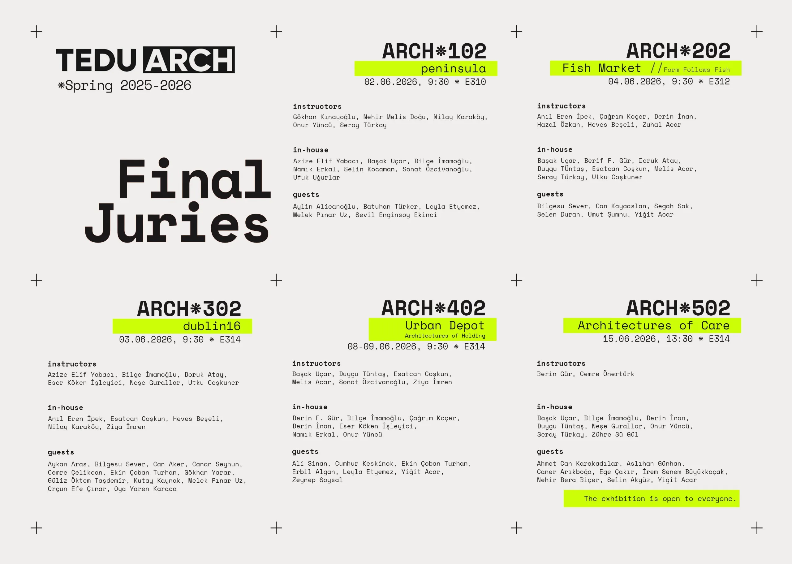 TEDU ARCH 2025-2026 Spring Final Juries